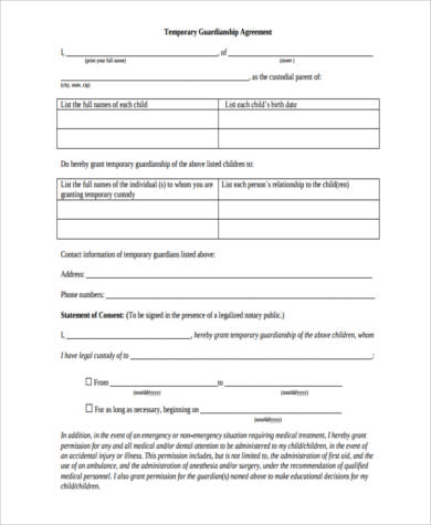 FREE 9+ Sample Legal Guardianship Forms in PDF | MS Word