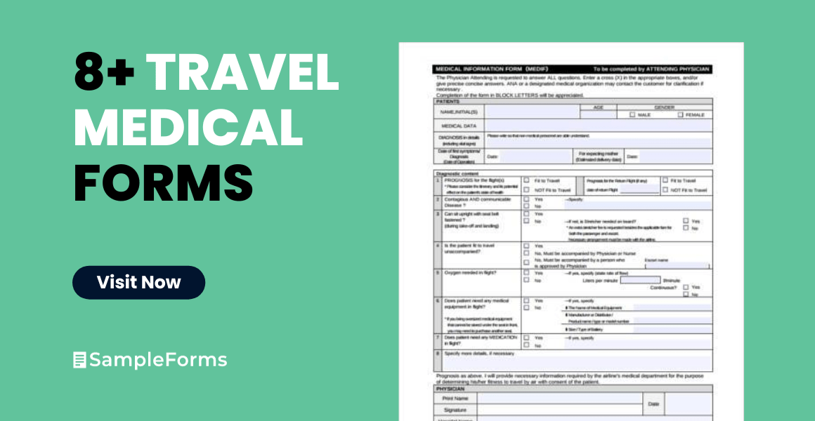FREE 8+ Sample Travel Medical Forms in PDF MS Word