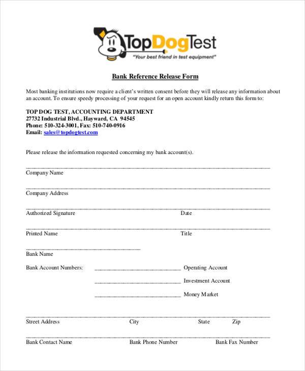 FREE 9+ Reference Release form Samples in PDF MS Word