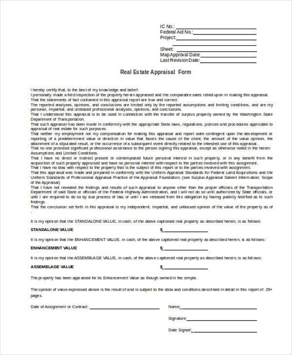 FREE 28+ Appraisal Form Samples, PDF, MS Word, Google Docs