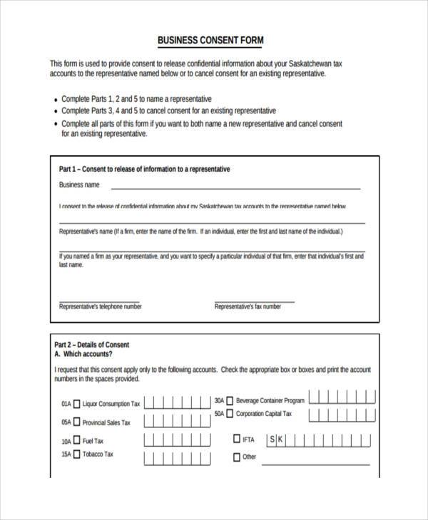 FREE 7+ Business Consent Forms in PDF