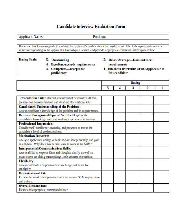 FREE 43+ Evaluation Forms in MS Word PDF Excel