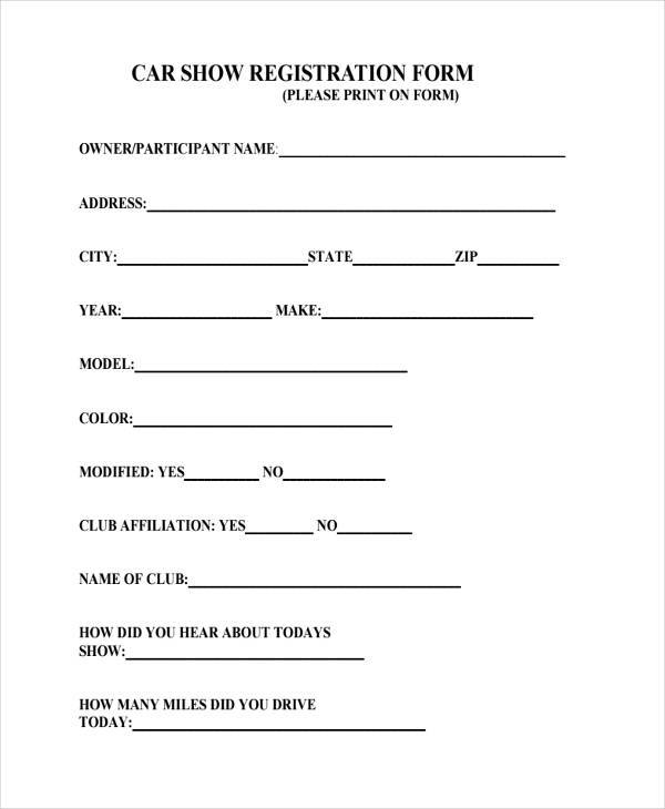 FREE 8+ Car Registration Forms in PDF MS Word