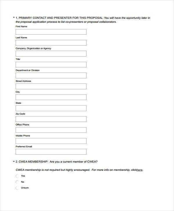 FREE 9+ Conference Proposal Forms in PDF MS Word