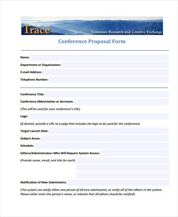FREE 9+ Conference Proposal Forms in PDF MS Word