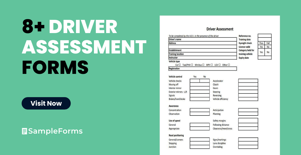 FREE 8+ Driver Assessment Forms in PDF | MS Word