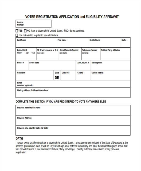 FREE 7+ Voter Registration Forms in PDF MS Word