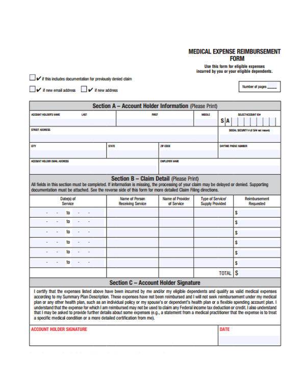 FREE 7+ Sample Employee Expense Reimbursement Forms in PDF MS Word