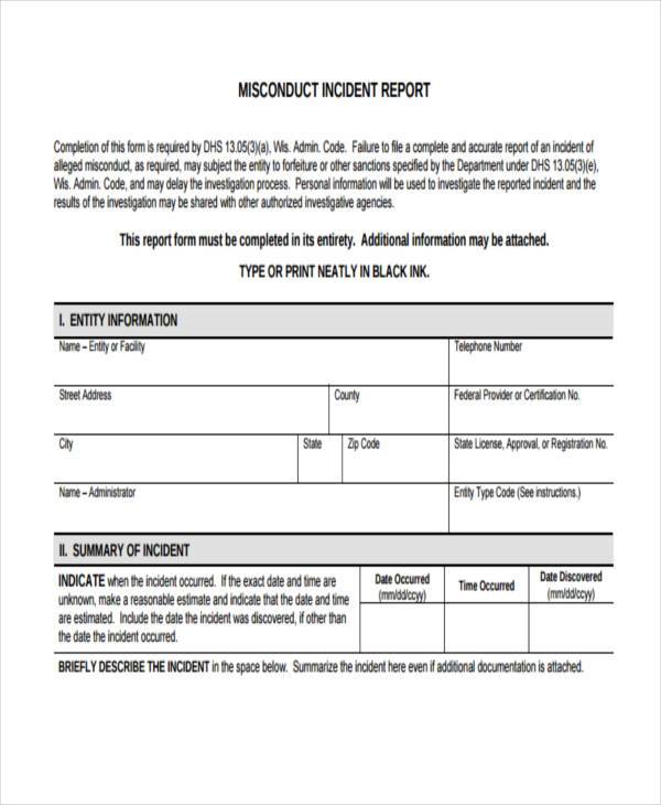 FREE 8+ Sample Employee Misconduct Forms in PDF MS Word