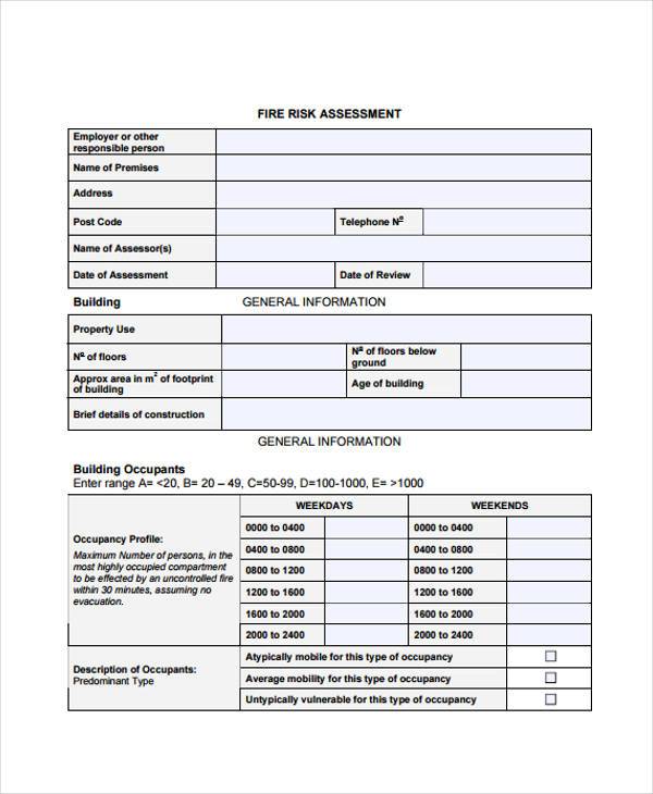 FREE 9+ Fire Risk Assessment Forms in PDF Excel