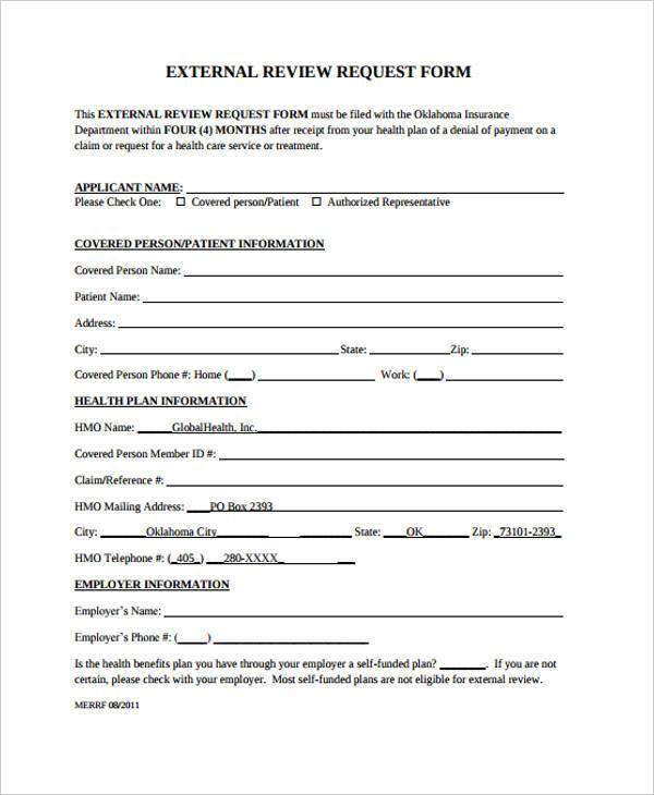 FREE 7+ Sample External Review Forms in PDF MS Word