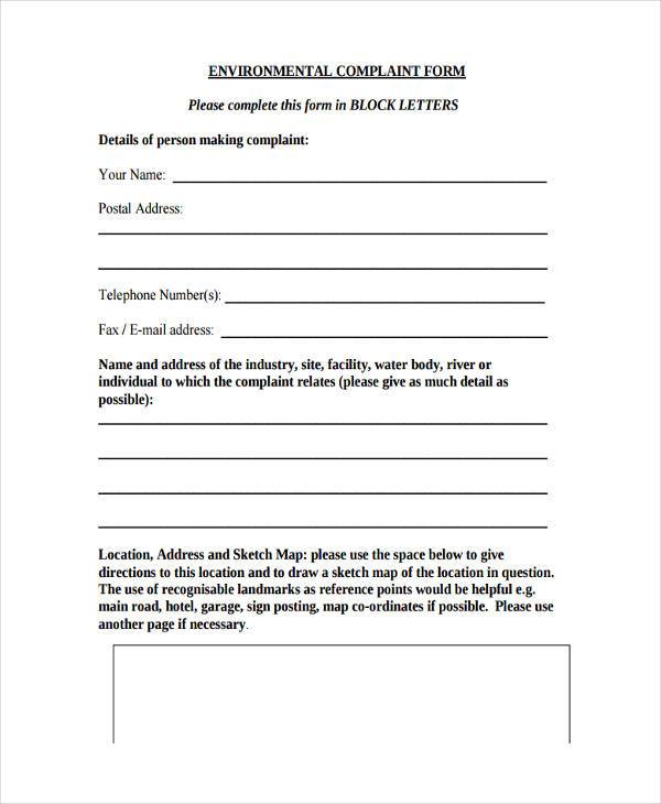 FREE 7+ Sample Hotel Complaint Forms in PDF MS Word