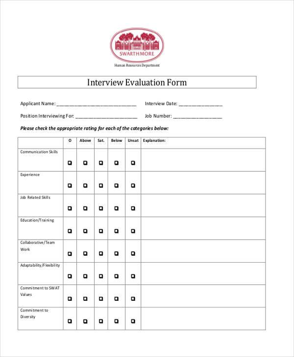 FREE 10+ General Evaluation Forms in PDF Excel MS Word