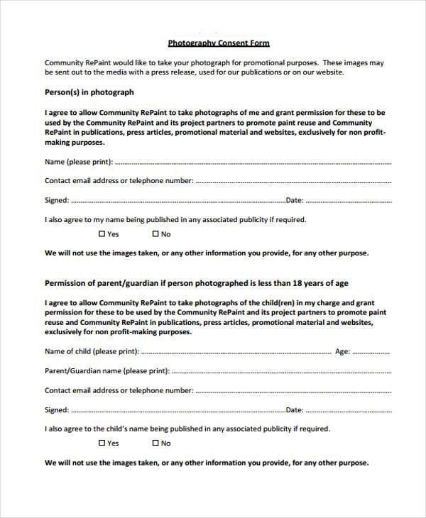 FREE 8+ Sample Photography Consent Forms in PDF MS Word