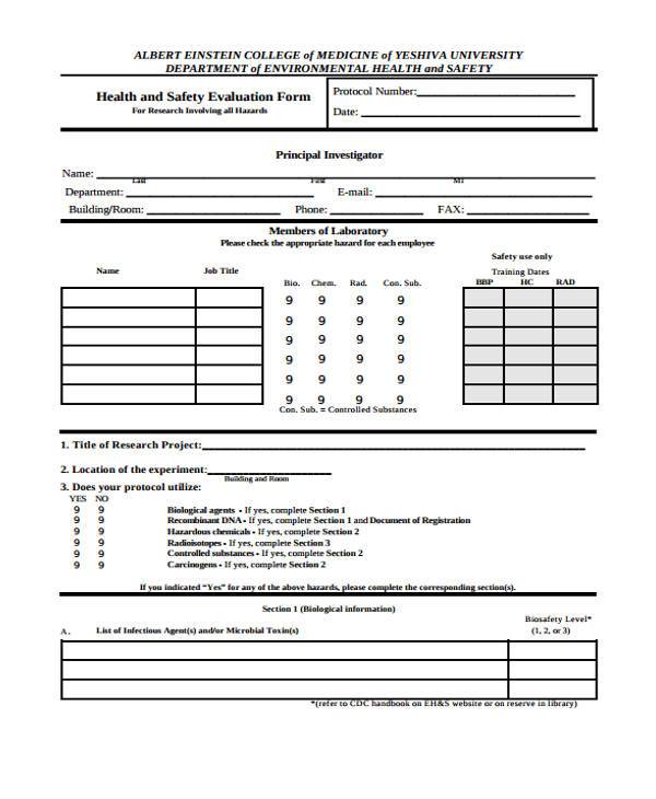 FREE 7+ Health Evaluation Forms in PDF MS Word