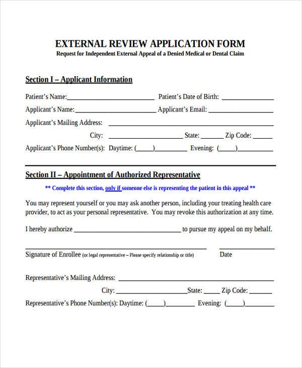 FREE 7+ Sample External Review Forms in PDF MS Word