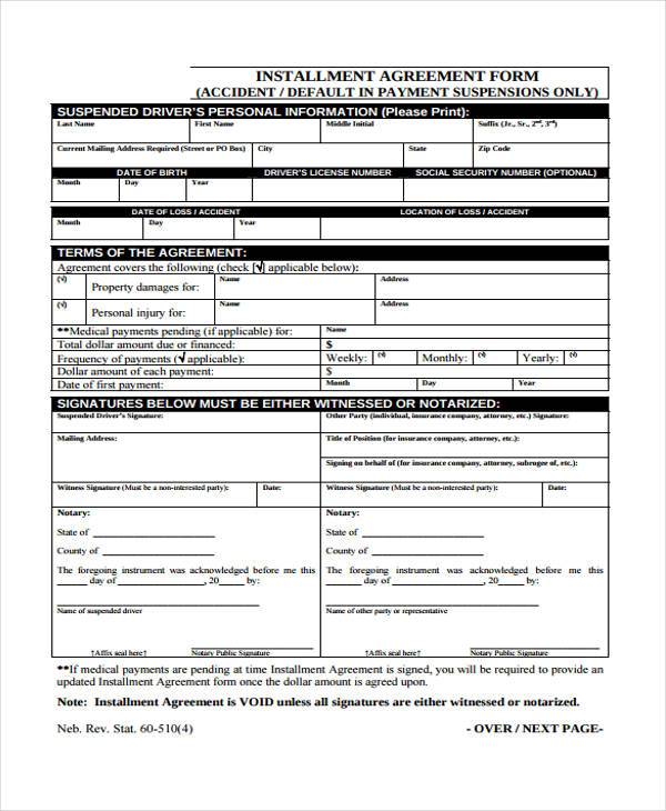 FREE 8+ Installment Contract Forms in PDF MS Word
