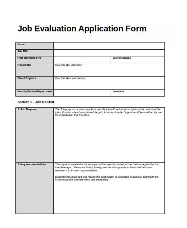 FREE 11+ Job Evaluation Forms in PDF MS Word Excel