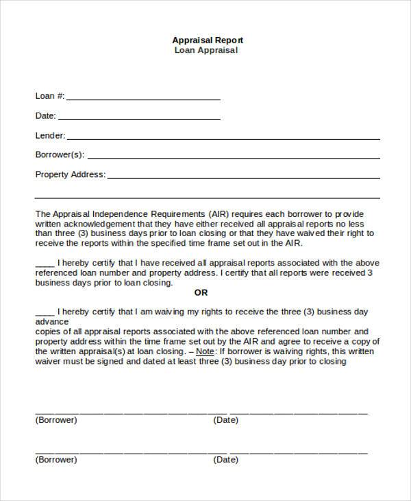 FREE 29+ Sample Appraisal Formats in PDF MS Word Excel