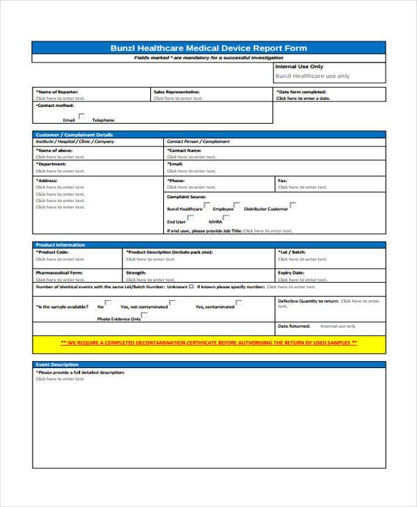 FREE 10+ Medical Complaint Forms in PDF MS Word