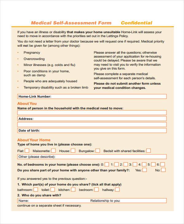 FREE 8+ Sample Self Assessment Forms in PDF MS Word