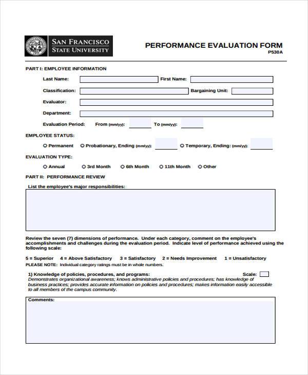 He looks up the teacher evaluation forms and finds that specific teacher's recent evaluation form. FREE 10+ Performance Evaluation Forms in PDF | MS Word | Excel