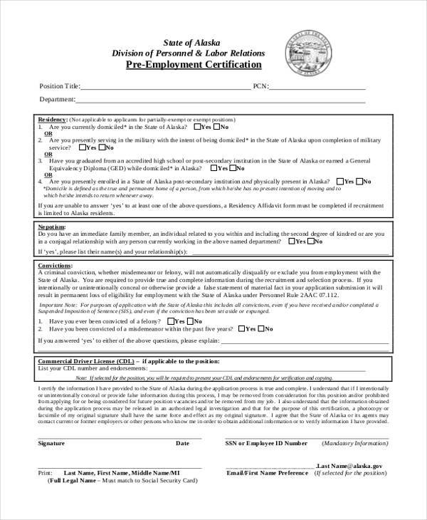 FREE 11+ Employment Certification Form Samples, PDF, MS Word, Google Docs