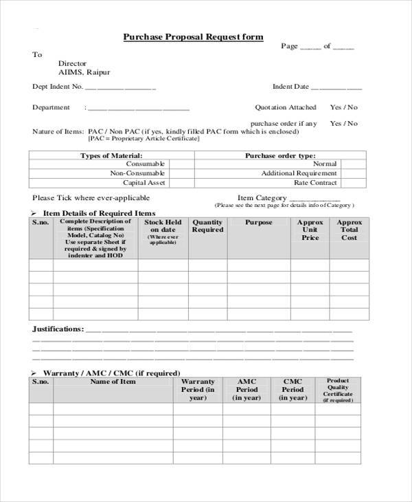 FREE 7+ Request Proposal Forms in PDF MS Word