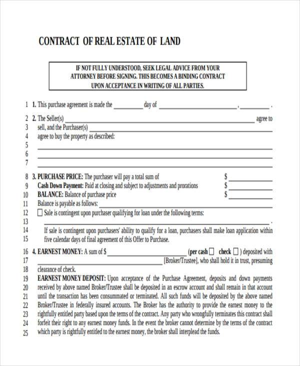 FREE 8+ Real Estate Contract Forms in PDF MS Word