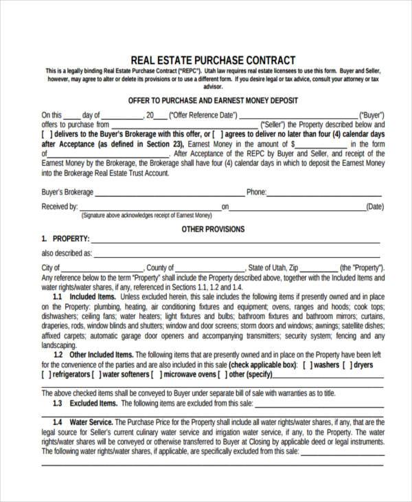 FREE 8+ Real Estate Contract Forms in PDF MS Word