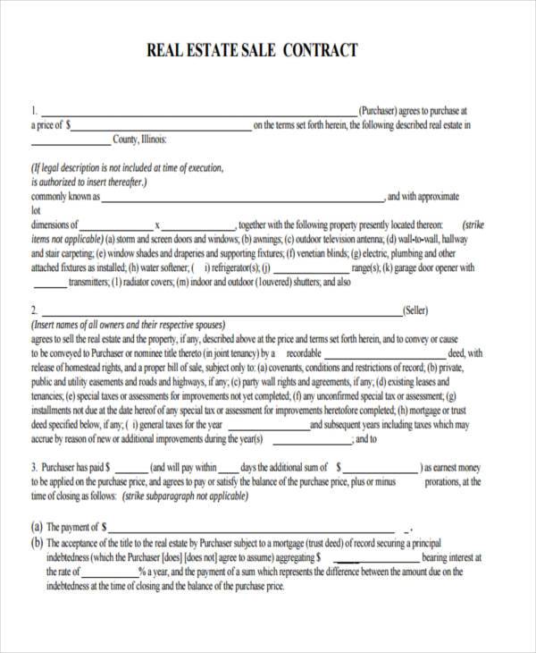FREE 8+ Real Estate Contract Forms in PDF MS Word