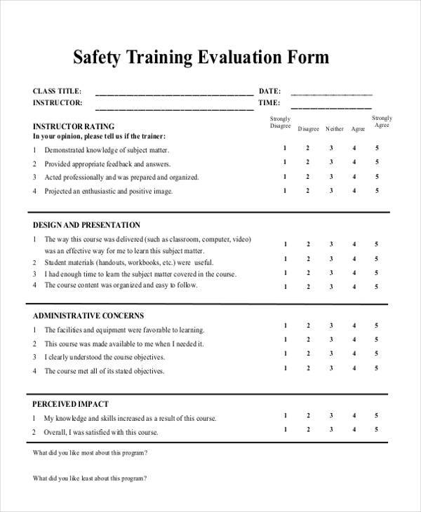 FREE 51+ Sample Evaluation Form in PDF MS Word Excel