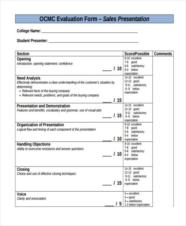 Free 10 Presentation Evaluation Forms In Pdf Ms Word Excel Hot Sex