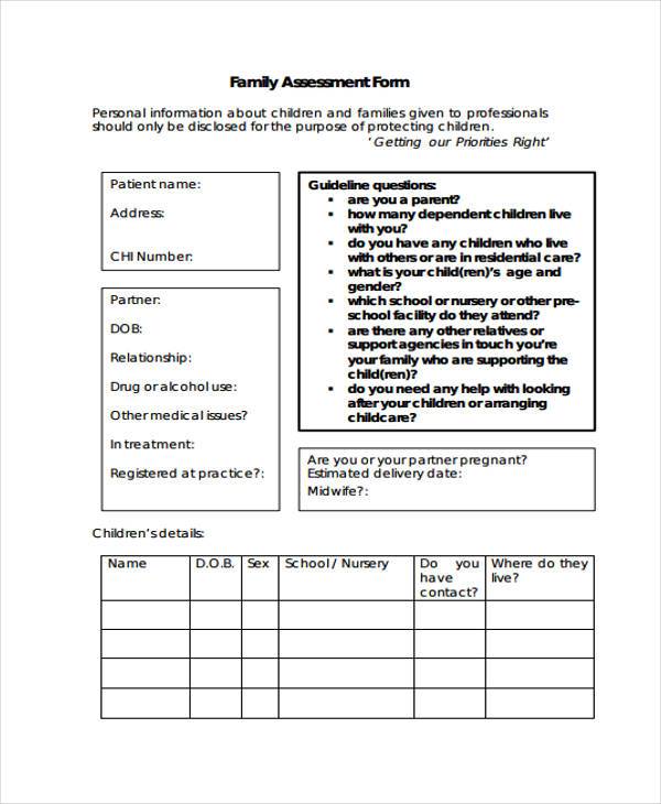 FREE 29+ Sample Assessment Form Samples in MS Word PDF