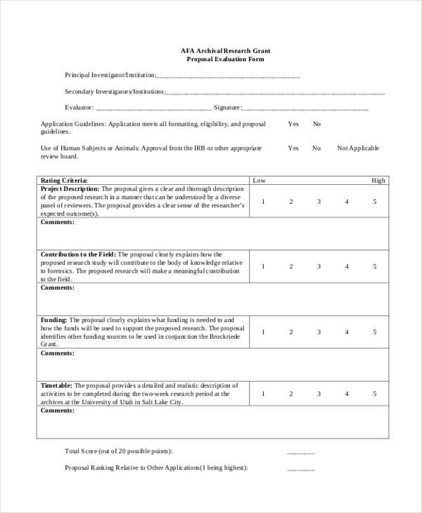 Writing A Grant Proposal Evaluation