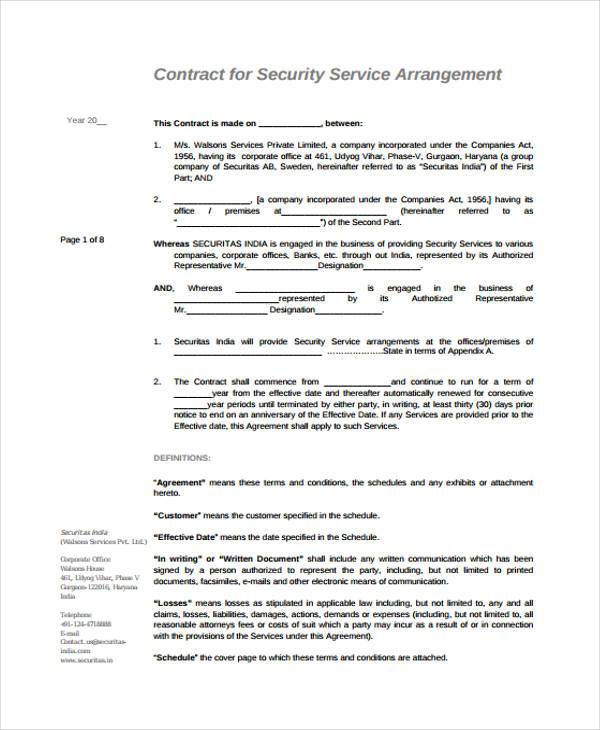 FREE 6+ Sample Service Contract Agreement Forms in PDF MS Word
