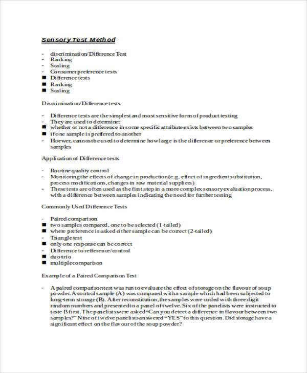 FREE 7+ Sample Sensory Evaluation Forms in PDF MS Word