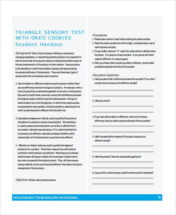 FREE 7+ Sample Sensory Evaluation Forms in PDF MS Word
