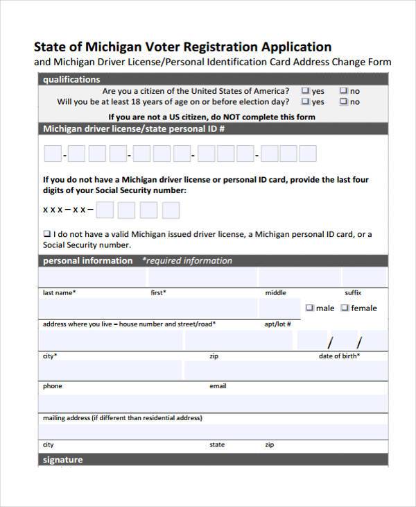 FREE 7+ Voter Registration Forms in PDF MS Word