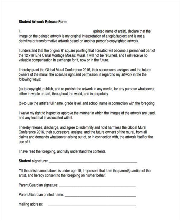FREE 10+ Artwork Release Forms in PDF MS Word