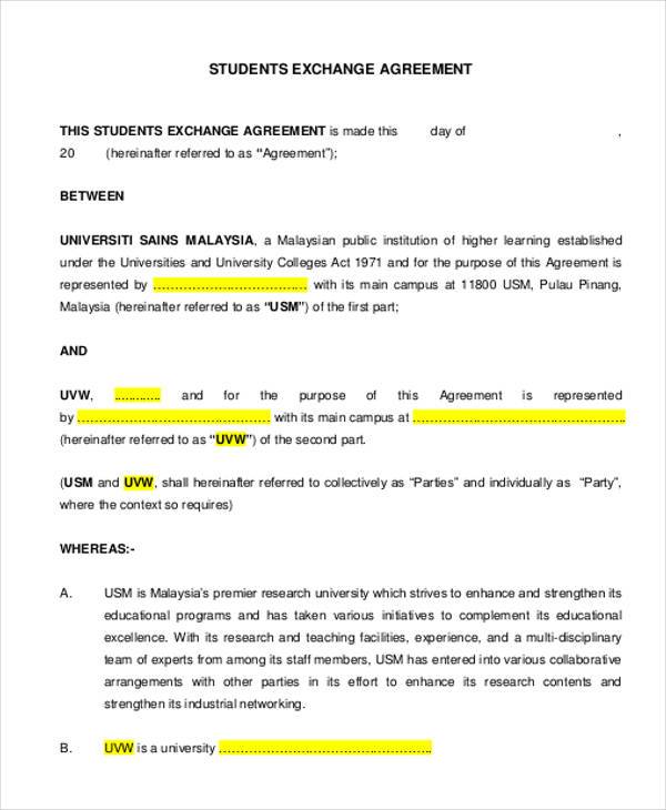 FREE 8+ Sample Exchange Agreement Forms in PDF MS Word
