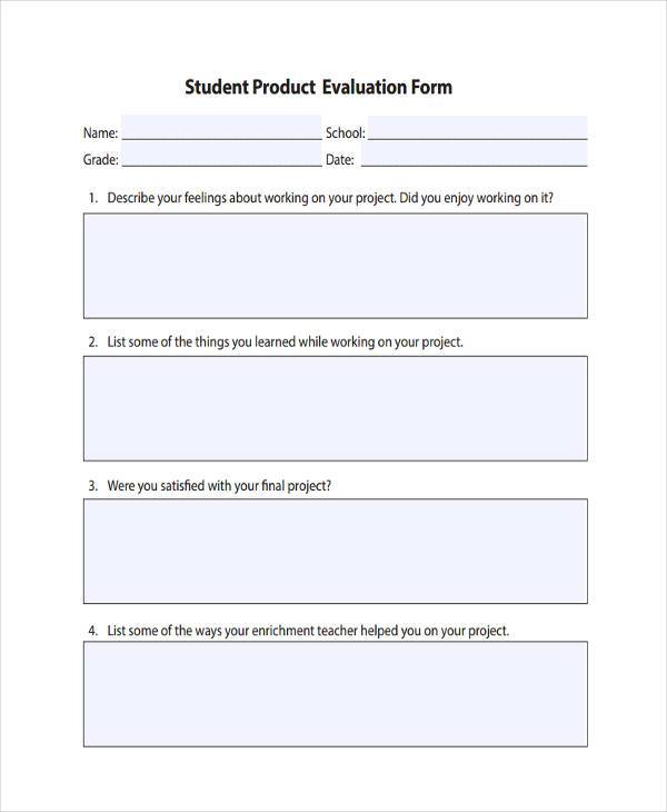 Project Evaluation Template Word
