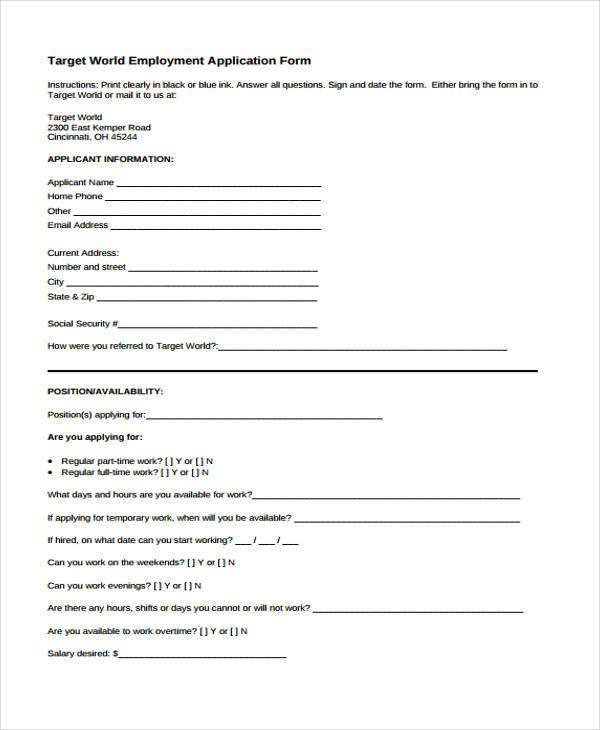 FREE 50+ Employment Forms in PDF MS Word Excel