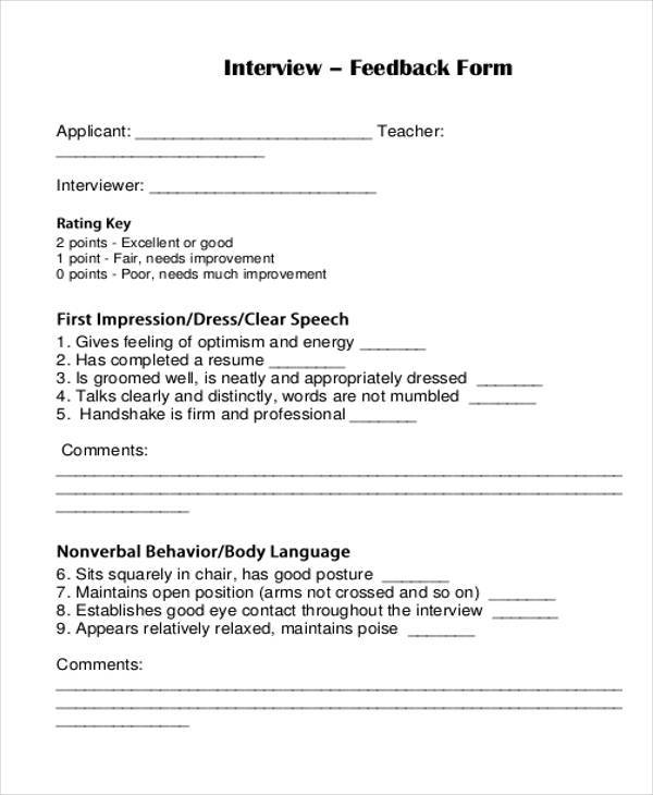 FREE 8+ Teacher Feedback Forms in PDF MS Word Excel