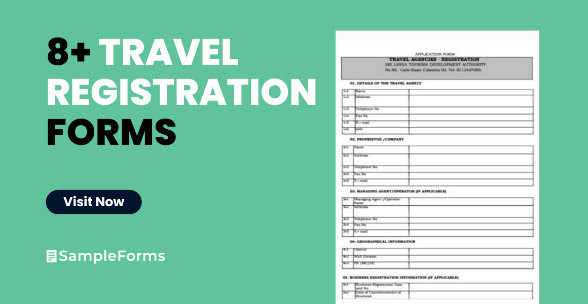 FREE 8+ Sample Travel Registration Forms in PDF MS Word