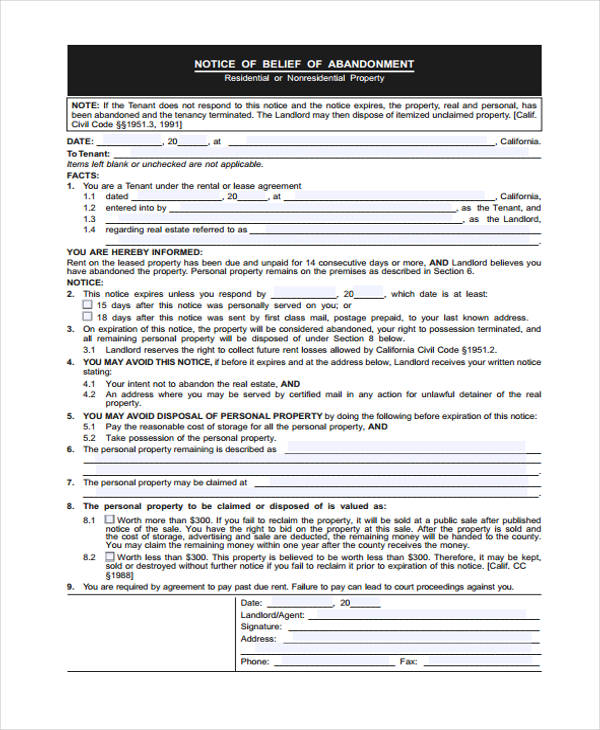 FREE 34+ Notice Forms in PDF MS Word Excel
