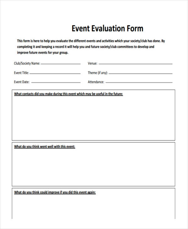 FREE 38+ Sample Event Forms in MS Word PDF