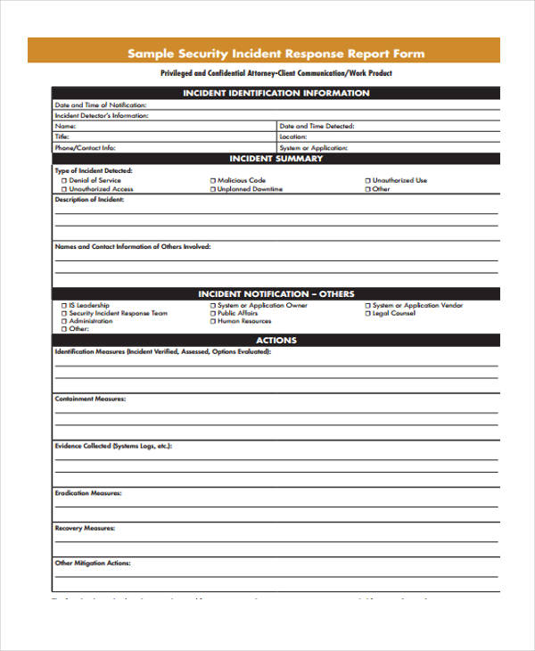 FREE 42+ Incident Report Forms in PDF MS Word Excel