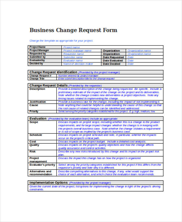FREE 12+ Sample Business Request Forms in PDF MS Word Excel