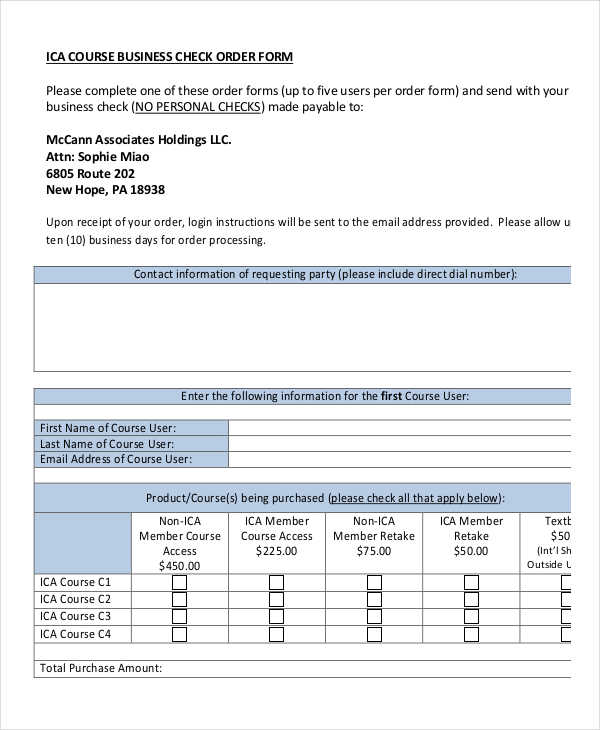 FREE 10+ Business Order Forms in PDF MS Word Excel